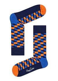 Happy Socks modro-oranžové ponožky Filled Optic