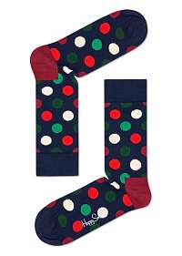 Happy Socks tmavo modré bodkované ponožky Big Dot