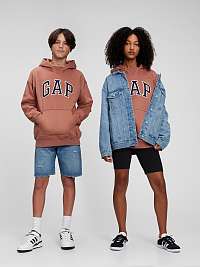 Hnedá chlapčenská mikina Teen GAP logo unisex GAP