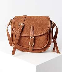 Hnedá crossbody kabelka v semišovom prevedení CAMAIEU