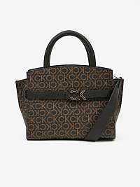 Hnedá dámska crossbody kabelka Calvin Klein so vzorom