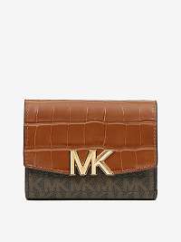 Hnědá dámská peněženka s krokodýlím vzorem Michael Kors Karlie