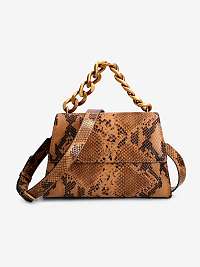 Hnedá dámska vzorovaná malá crossbody kabelka Guess Tullia