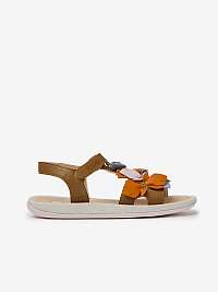 Hnedé dievčenské kožené sandále Camper