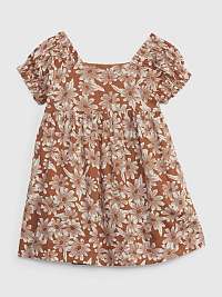 Hnedé dievčenské kvetinové šaty GAP