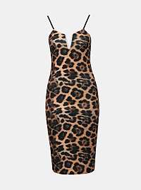 Hnedé púzdrové šaty s leopardím vzorom Haily´s Lorie