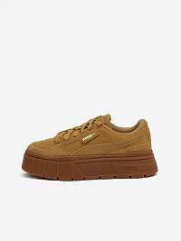 Hnedé semišové tenisky na platforme pre ženy Puma Mayze Stack