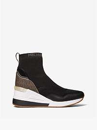 Hnedo-čierne dámske členkové topánky Michael Kors Swift Bootie