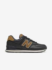 Hnedo-čierne pánske kožené topánky New Balance 574