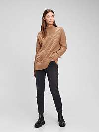 Hnedý dámsky pletený sveter dlhší GAP