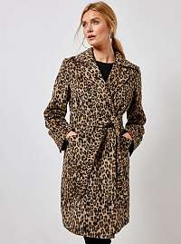 Hnedý kabát s leopardím vzorom Dorothy Perkins
