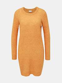 Horčicové svetrové šaty s prímesou vlny VILA Owsa