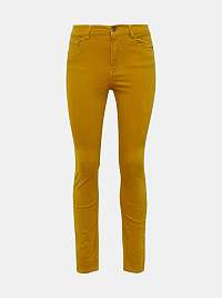 Horčicovej menčestrové skinny fit nohavice Jacqueline de Yong Era