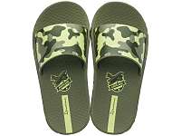 Ipanema khaki maskáčové chlapčenské šľapky Urban Slide Kids Green/Green -