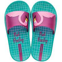 Ipanema tyrkysové dievčenské šľapky Urban Slide Kids Green/Pink