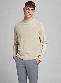 Jack & Jones béžové pánsky sveter Henry