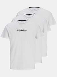 Jack & Jones biele pánske 3 pack tričko Crain