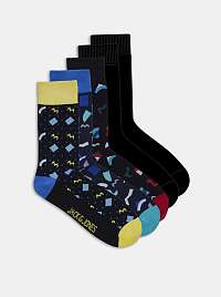 Jack & Jones čierne 5 pack ponožiek Pattern