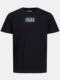 Jack & Jones čierne pánske tričko s potlačou