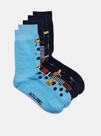 Jack & Jones modré 5 pack ponožiek Lion