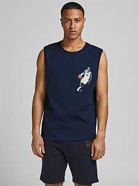 Jack & Jones modré pánske tielko Legends s potlačou
