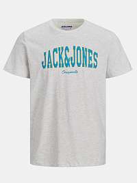 Jack & Jones sivé pánske tričko s potlačou