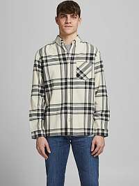 Jack & Jones smotanové/krémové kockovaná košeľa Layton
