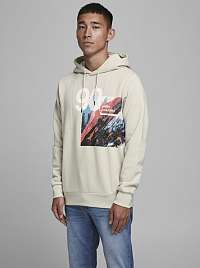 Jack & Jones smotanové/krémové pánska mikina Cogravity