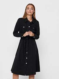 Jacqueline de Yong čierne košeľové áčkové šaty