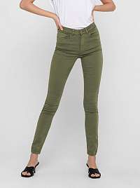 Jacqueline de Yong zelené skinny fit nohavice Lara