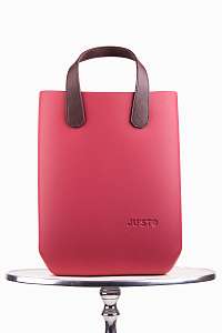 Justo kabelka J-High Bordeaux s hnedými krátkymi koženkovými rúčkami