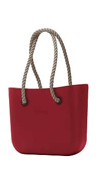 kabelka Mini Ruby Red s dlhými povrazmi natural