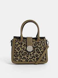 Kaki kabelka s leopardím vzorom Bessie London