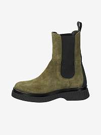 Khaki dámske chelsea topánky v semišovom prevedení Scotch & Soda Sandi
