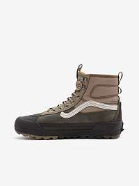 Khaki pánske kožené členkové topánky VANS Sk8-Hi Gore