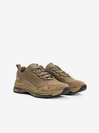 Khaki pánske kožené tenisky Tommy Hilfiger Air Runner