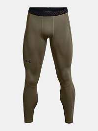 Khaki pánske legíny Under Armour UA HG Rush 2.0 Legíny