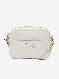 Krémová dámska malá crossbody kabelka Calvin Klein
