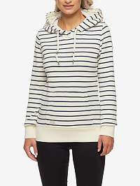 Krémová dámska pruhovaná mikina s kapucňou Ragwear Berit Stripes