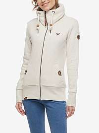 Krémová dámska vzorovaná mikina na zips Ragwear Rylie Marina Zip