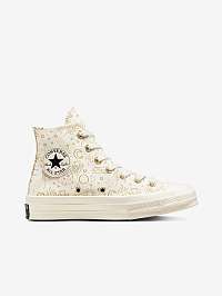 Krémové dámske členkové vzorované tenisky Converse