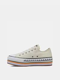 Krémové dámske tenisky na platforme Converse Chuck Taylor All Star