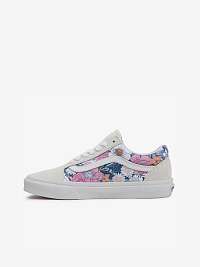 Krémové dámske vzorované kožené tenisky VANS UA Old Skool