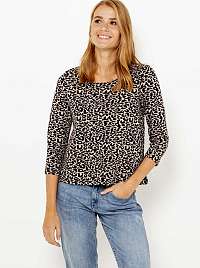 Krémové tričko s leopardím vzorom Camaieu