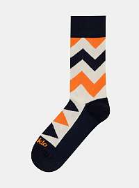 Krémové vzorované ponožky Fusakle Cikcak svetly