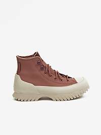 Krémovo-ružové dámske členkové kožené zateplené tenisky Converse Chuck Taylor All Star Lugged Winter 2.0
