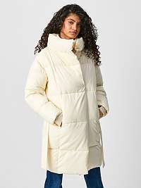 Krémový dámsky prešívaný zimný kabát Pepe Jeans Dora