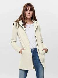 Krémový ľahký kabát s kapucou ONLY Sedona