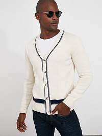 Krémový pánsky kardigan Trendyol