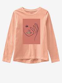Marhuľové dievčenské voľné tričko s potlačou Name it Violet